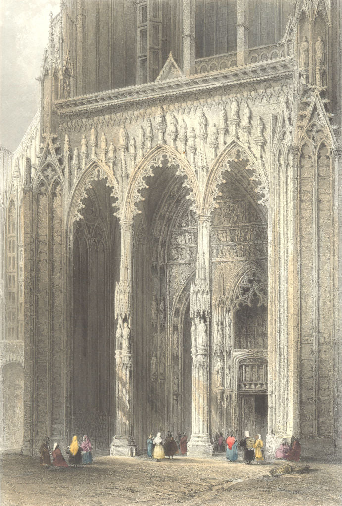 GERMANY. Porch cathedral, Ulm. Archways Statues  1842 old antique print